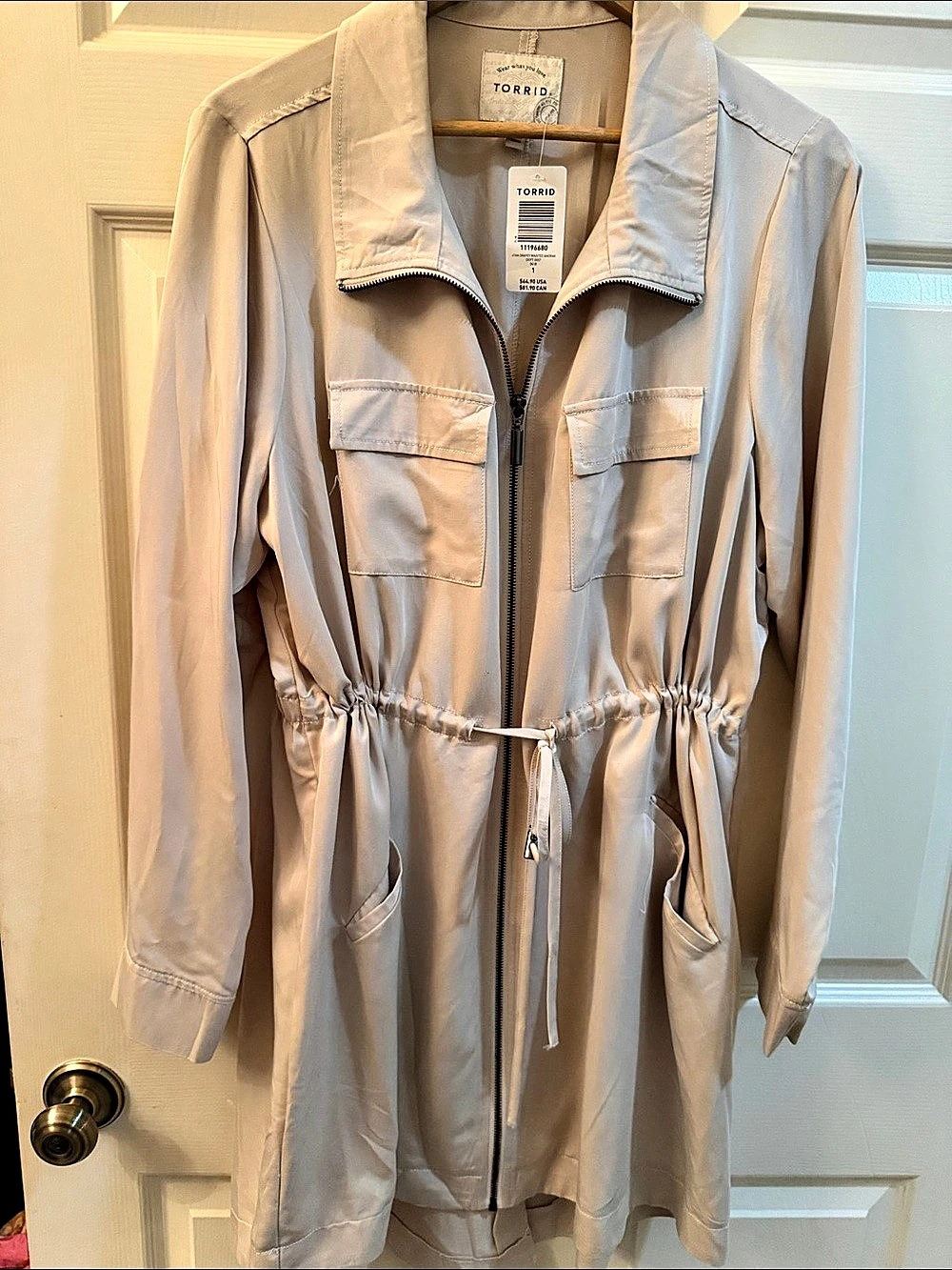 Torrid Tan Drapey Waisted Anorak Beige